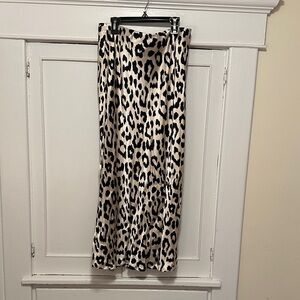 H&M Black and Cream Animal Print Maxi Skirt